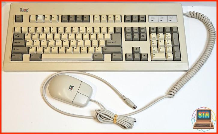 Orginele Tulip PS2 PS/2 Desktop Set Keyboard + Muis Werkend, Computers en Software, Vintage Computers, Ophalen of Verzenden