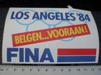 sticker fina logo los angeles 1984 belgen.. vooraan! la, Bedrijf of Vereniging, Zo goed als nieuw, Verzenden