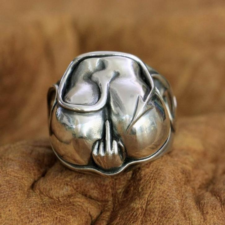 Duiveltjes Kont Ring - 925 Zilver, Sieraden, Tassen en Uiterlijk, Ringen, Nieuw, Dame of Heer, Zilver, Zilver, Verzenden