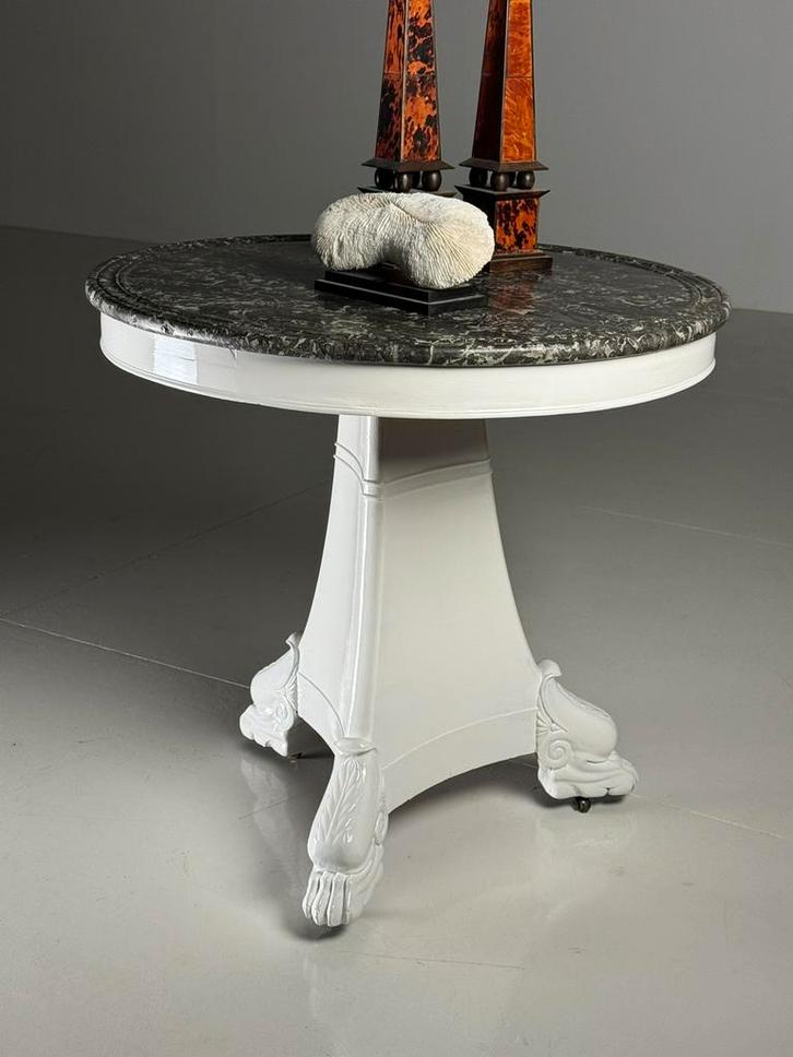 Empire gueridon tafel Frans antiek wit, Antiek en Kunst, Antiek | Meubels | Tafels, Ophalen
