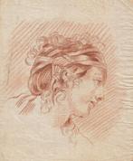 Omgeving Francois Boucher krijttekening "Portret Jonge Vrouw, Ophalen