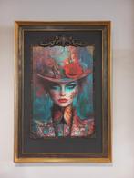 Gerestylede schilderij in mooi list. 60x90., Ophalen