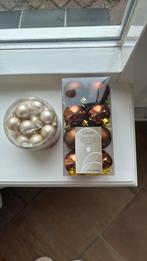 Kerstballen Bruin/Roomwit - Onbreekbaar, Ophalen of Verzenden, Nieuw
