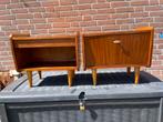 Set van 2 vintage nachtkastjes, Huis en Inrichting, Slaapkamer | Nachtkastjes, Ophalen, O, O, Hout