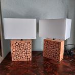 Set houten tafellampen "lumber" natural look, Ophalen, Gebruikt, Minder dan 50 cm, Hout