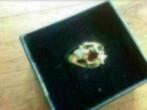 Ring verguld in goudbad met strass, Sieraden, Tassen en Uiterlijk, Ringen, Overige kleuren, Nieuw, Ophalen of Verzenden, Dame