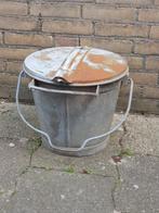 Vintage zinken afvalemmer uit Amsterdam, Ophalen, Zo goed als nieuw, Minder dan 50 cm