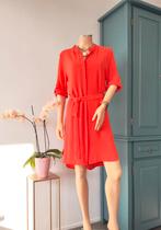 AKOZ DE TOI jurk maat M - oranje - knoopjes - ceintuur, Oranje, Ophalen of Verzenden, Zo goed als nieuw, Boven de knie