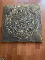 wanddecoratie vierkant brons goudkleurig, Huis en Inrichting, Woonaccessoires | Wanddecoraties, Ophalen, Zo goed als nieuw