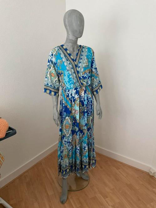 Maxi-Dress maat 38 blauwtinten, Kleding | Dames, Jurken, Zo goed als nieuw, Maat 38/40 (M), Onder de knie, Ophalen of Verzenden