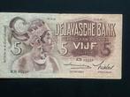 Javasche Bank 5 gulden 1939 VF, P#78c, rare sign, Ophalen of Verzenden