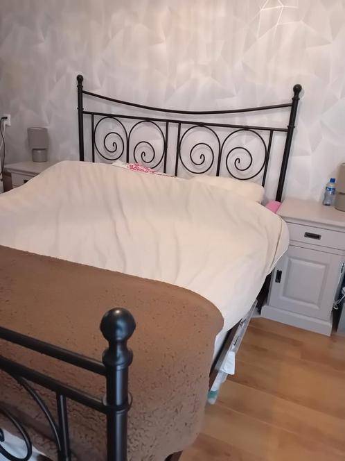 ikea spijlenbed, Huis en Inrichting, Slaapkamer | Bedden, Gebruikt, Tweepersoons, 160 cm, 200 cm, Hout, Wit, Ophalen