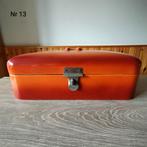 EMAILLE GEVLAMDE/TERRACOTTA BROODTROMMEL., Antiek en Kunst, Antiek | Emaille, Ophalen of Verzenden