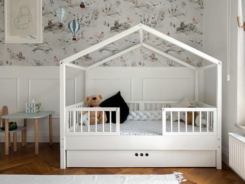 Dream Nest Snow Huisbed 80x160 cm met Bedhekken – Wit Kinder, Kinderen en Baby's, Kinderkamer | Bedden, Nieuw, 180 cm of meer