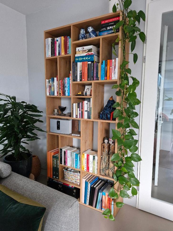 Ethicraft eiken boekenkast, Huis en Inrichting, Kasten | Boekenkasten, Zo goed als nieuw, 100 tot 150 cm, 200 cm of meer, 25 tot 50 cm