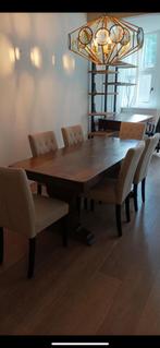 Eikenhouten eettafel met stoelen, Huis en Inrichting, Tafels | Eettafels, Ophalen, Gebruikt, 100 tot 150 cm, Eikenhout