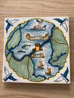 Tegeltje Zuiderzeewerken 1932 1957 Afsluitdijk, Antiek en Kunst, Antiek | Wandborden en Tegels, Ophalen of Verzenden