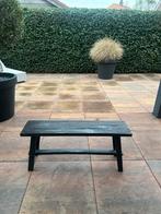 Zwart houten bankje, bijzettafel in nieuwstaat 100x25x45, Huis en Inrichting, Ophalen, Zo goed als nieuw, Rechthoekig, Minder dan 55 cm