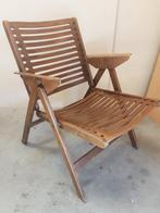 Houten klapstoel met kussen , jaren 50-60, Ophalen, Hout, Gebruikt, Bruin