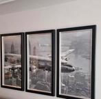 Drieluik schilderij vintage vliegtuig boven new york, Ophalen, Schilderij