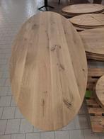 Partij ovale eiken tafelbladen 66 stuks, Ophalen, Nieuw, Ovaal, 50 tot 100 cm