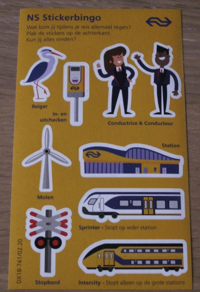 10 NS velletje met 9 stickers met oa treinen, station etc, Ophalen of Verzenden, Nieuw, Meerdere stickers