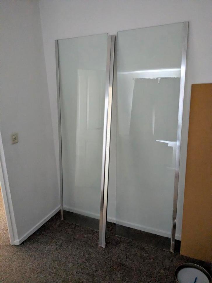 T.k. 2 inloopdouchewanden 60 x 200 cm van veiligheidsglas, Doe-het-zelf en Verbouw, Glas en Ramen, Zo goed als nieuw, Glasplaat