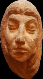 Antiek terracotta dodenmasker vrouw death mask, Ophalen of Verzenden