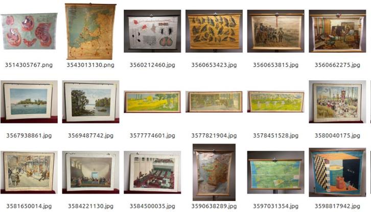 Partij van ca. 35 schoolplaten in één koop - Nabij Utrecht, Antiek en Kunst, Antiek | Schoolplaten, Overige thema's, Ophalen
