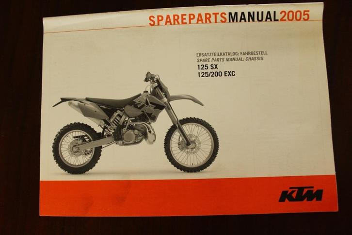 KTM 125SX 125EXC 200EXC 2005 spare parts manual chassis, Motoren, Handleidingen en Instructieboekjes, Overige merken, Ophalen of Verzenden