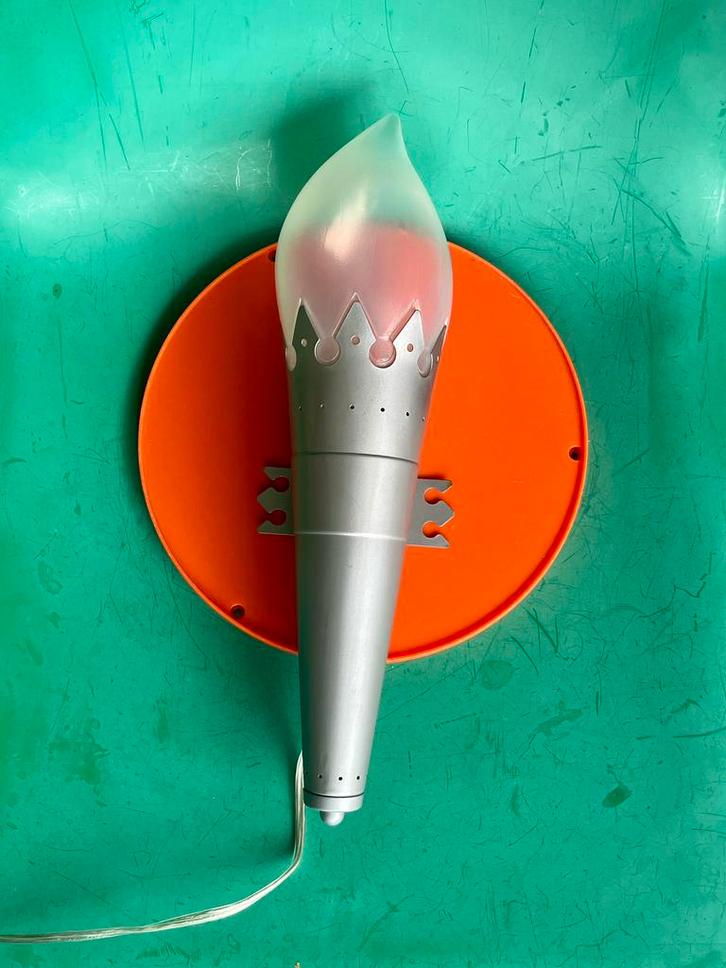 Vintage IKEA lamp fakkel zilver Minnen Fackla 2006, Huis en Inrichting, Lampen | Losse lampen, Gebruikt, Halogeen (gloei)lamp