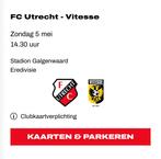 Tickets FC Utrecht - Vitesse op aanvraag -> ZIE BESCHRIJVING, Tickets en Kaartjes, Sport | Voetbal, Mei, Losse kaart, Drie personen of meer