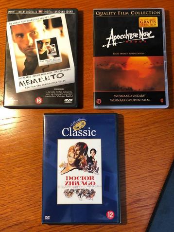 DVD Klassiekers: Memento, Apocalypse Now en Dr Zhivago, alle beschikbaar voor biedingen