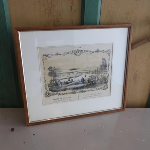 Litho circa 1850 Hotel Belle Vue Arnhem Gezigt op den Rijn, Antiek en Kunst, Kunst | Litho's en Zeefdrukken, Ophalen