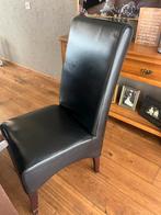 Zwarte leren stoelen - set van 6, Huis en Inrichting, Ophalen, Gebruikt, Zwart, Leer