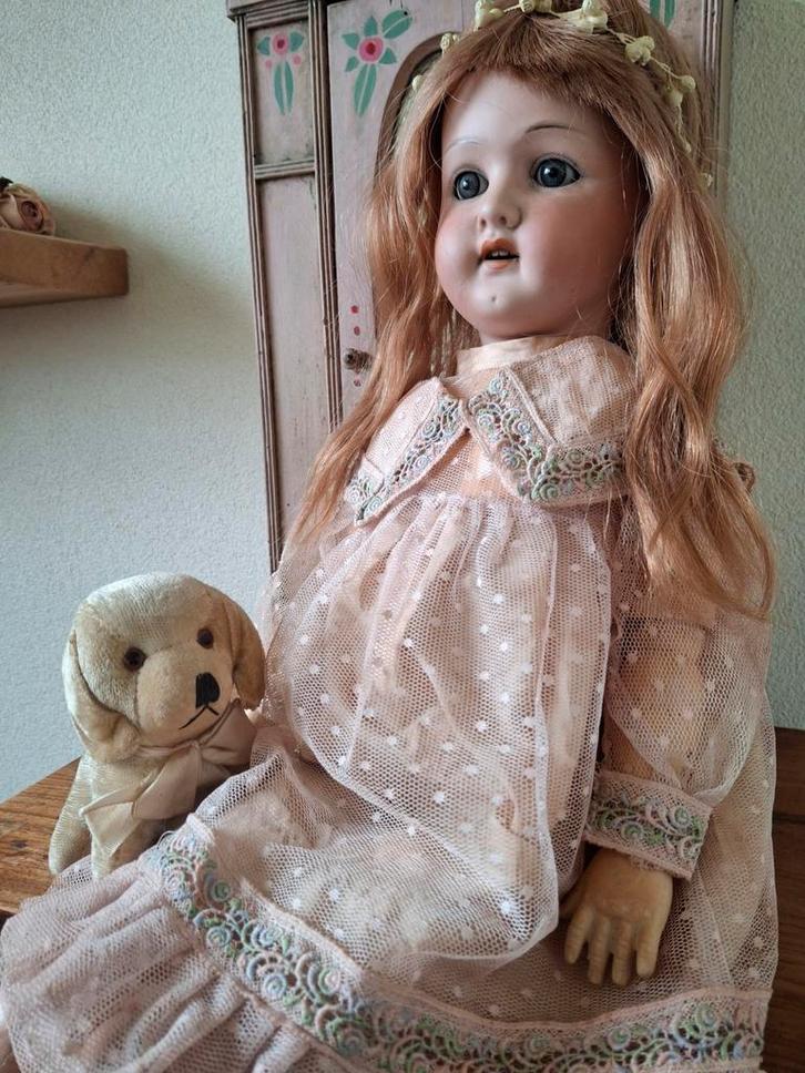 Antieke Duitse pop 60 cm., Antiek en Kunst, Antiek | Speelgoed, Ophalen of Verzenden