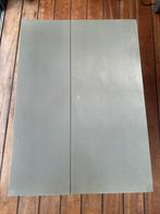 Donkergrijze salontafel met bronze tafelpoten, Huis en Inrichting, Tafels | Salontafels, Ophalen, Gebruikt, 50 tot 100 cm, 50 tot 75 cm