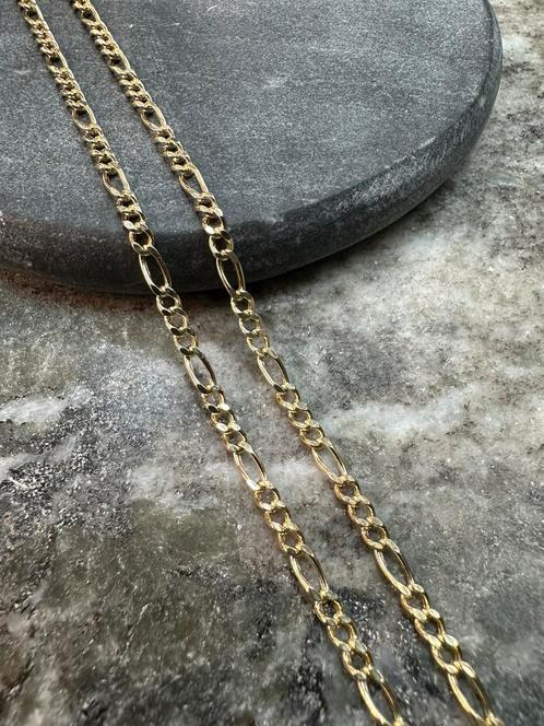 Prachtige 14k gouden Figaro ketting, Sieraden, Tassen en Uiterlijk, Kettingen, Nieuw, Goud, Goud, Verstelbaar, Ophalen of Verzenden