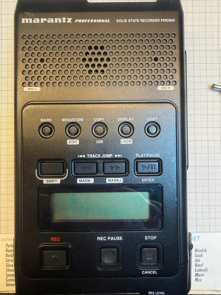 Marantz PMD660 portable reporter SD recorder in portabrace, Audio, Tv en Foto, Professionele Audio-, Tv- en Video-apparatuur, Audio