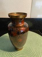 Vintage messing keramiek japans gelakte vaas, Antiek en Kunst, Antiek | Vazen, Ophalen of Verzenden