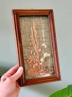 Vintage lijstje wanddecoratie droogbloemen, Ophalen of Verzenden, Gebruikt