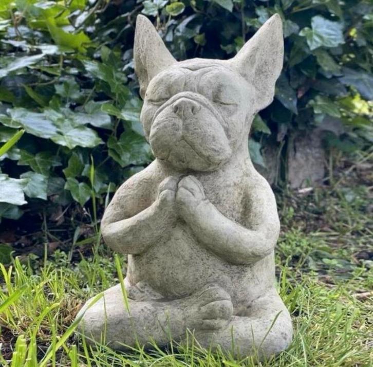 Franse Bulldog Yoga Beeld – Nieuw & Gratis Verzending, Tuin en Terras, Tuinbeelden, Nieuw, Dierenbeeld, Verzenden
