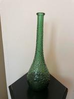 Groene Vintage Vaas met Noppen, Ophalen, Gebruikt, Glas, Minder dan 50 cm