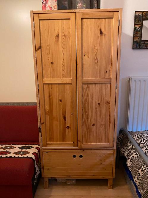 Houten Kledingkast met Lade, Huis en Inrichting, Kasten | Kledingkasten, Gebruikt, 150 tot 200 cm, 50 tot 100 cm, 50 tot 75 cm