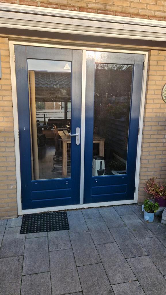 Kegro Hardhouten Terasdeuren - 211x168cm, Doe-het-zelf en Verbouw, Deuren en Horren, Gebruikt, Buitendeur, 200 tot 215 cm, 120 cm of meer