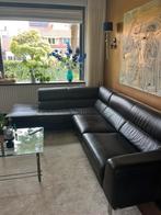 Italiaanse hoekbank, bruin rundleer, Huis en Inrichting, Ophalen, Zo goed als nieuw, Vierpersoons of meer
