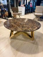 Salontafel met marmer goud, Rond, Zo goed als nieuw, Minder dan 50 cm, 50 tot 100 cm