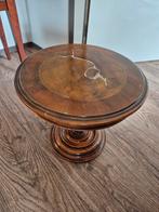 Ronde bijzettafel wortelnotenhout, Minder dan 55 cm, Gebruikt, Rond, Hout