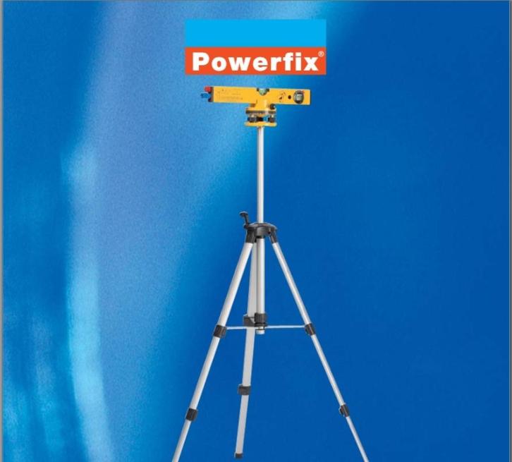 Powerfix Laser 670 Waterpas met Statief in Blauwe Koffer, Doe-het-zelf en Verbouw, Gereedschap | Handgereedschap, Zo goed als nieuw