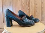 Hispanitas zwart leren pumps blokhak vacht mt 39 zgan, Pumps, Zwart, Hispanitas, Ophalen of Verzenden